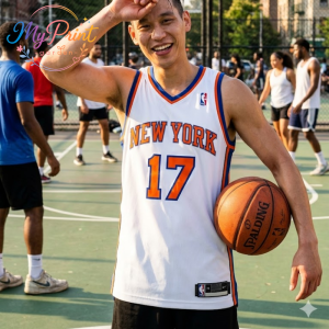 Jeremy Lin New York Knicks 17 Baseketball Jersey 3 4