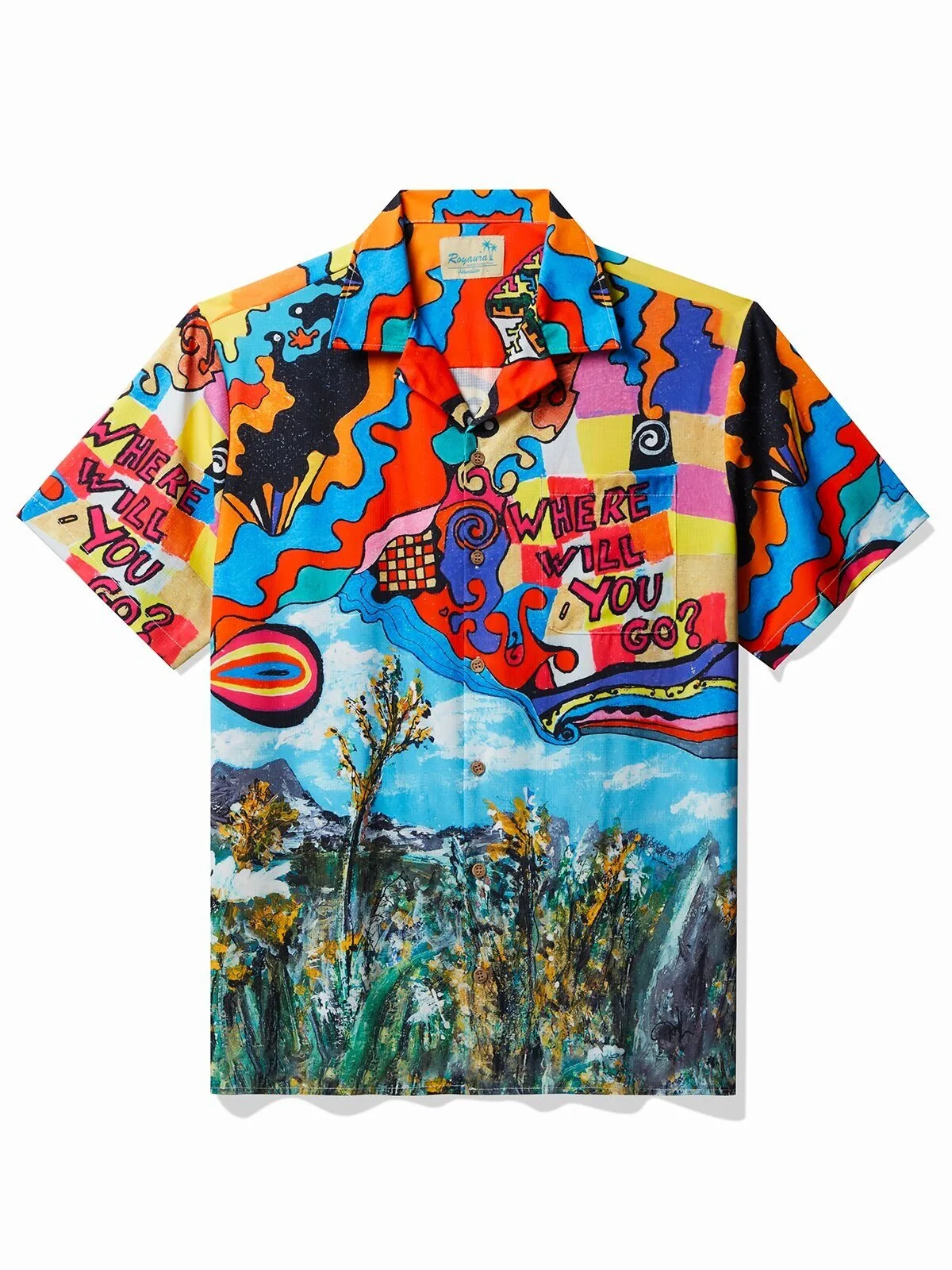 David Henry Lombardi Alpine Abstract Graffiti Art Hawaiian Shirt