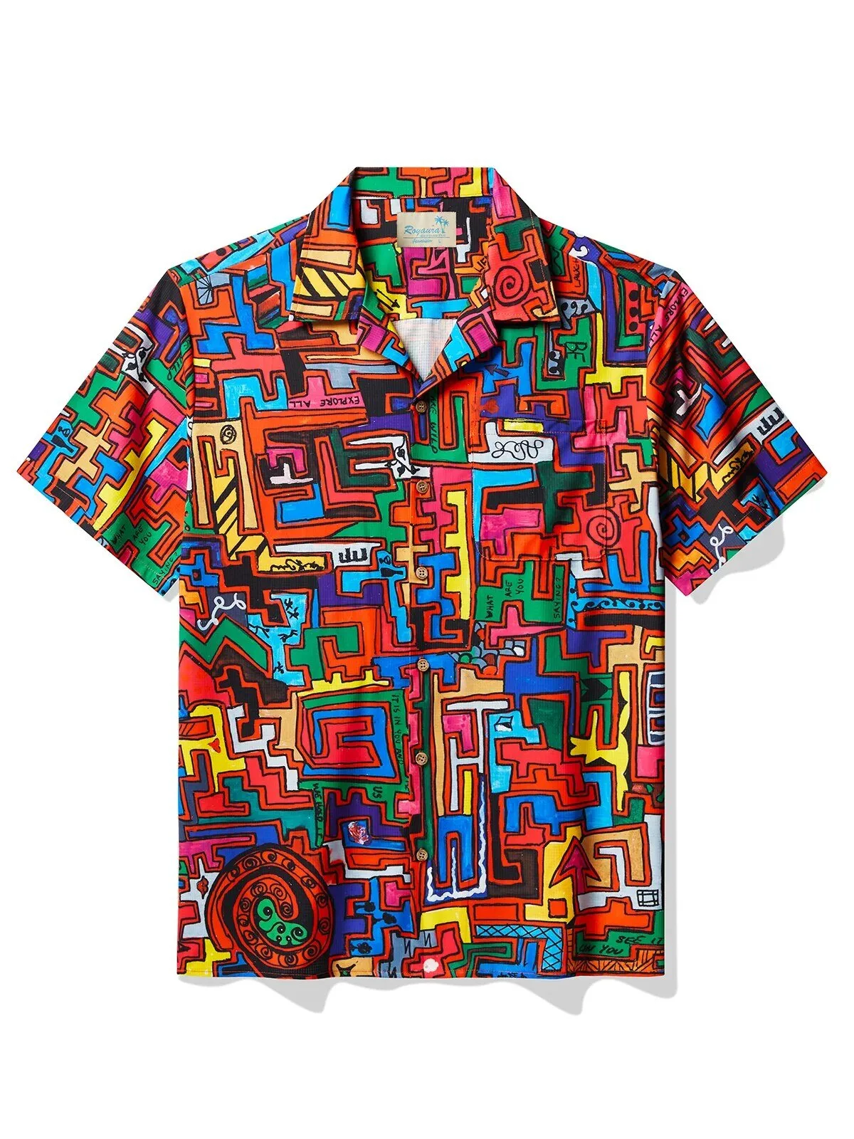 Abstract Graffiti Art Colorful Maze Pattern Hawaiian Shirt